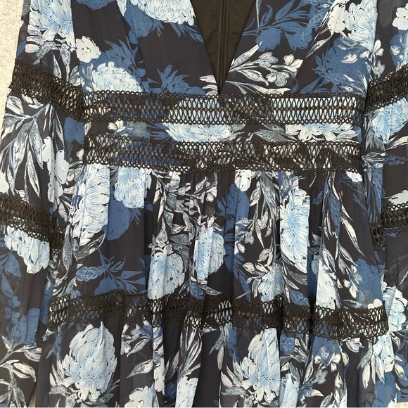 Bardot Women's Hallie Braid-Trimmed Floral Mini Dress. Sz: L - Picture 14 of 14